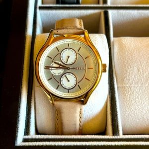 Leather Fossil Watch